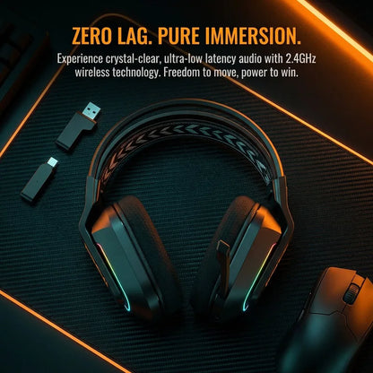 ONIKUMA Gt808 45dB Active Noise Canceling Wireless Headset | Hi-Res Audio, 1200mAh Battery 2.4GHz, Bluetooth, Wired