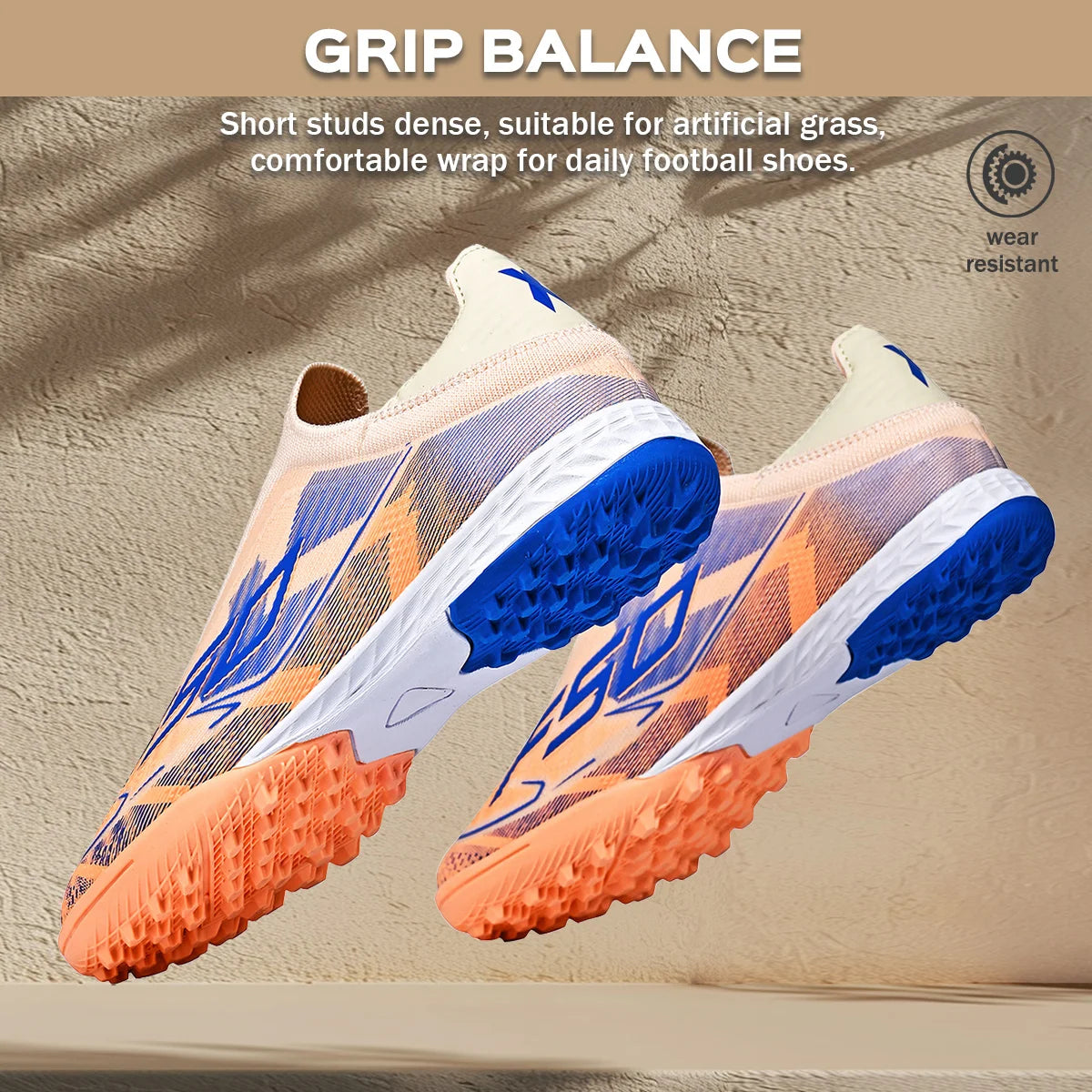 TF Soccer Shoes For Kids Youth PU Fabric Upper Rubber Sole Wear-resistant Non-slip Training Football Boots