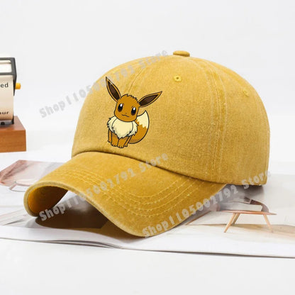Pokémonové bejzbalové čiapky Pikachu Kawaii Anime postavičky Slnečné klobúky Letné vonkajšie detské a rodičovské slnečné klobúky Trendové čiapky s kačacím jazýčkom Darček