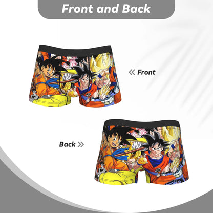 Men Dragon Ball Z Goku Vegeta DBZ Underwear  Funny Boxer Briefs Shorts Panties Homme Soft Underpants Plus Size
