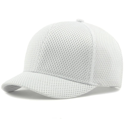 HT4828 5 cm Baseballkappe mit kurzer Krempe für Herren, 6-Panel-Baseballkappe, atmungsaktive Mesh-Trucker-Cap, Herren und Damen, einfarbig, schlichte Snapback-Cap
