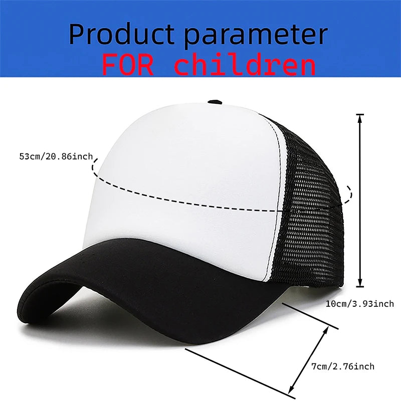 Minecraftes Pixels Kawaii Baseball Cap Boy Cartoon Anime Print Peaked Caps Hip Hop Parent-child Outdoor Mesh Hats Summer Sun Hat