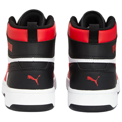 Baskets Puma Rebound Joy, confortables, polyvalentes, durables, offrant un bon maintien, mi-hautes, blanches, 374765-22