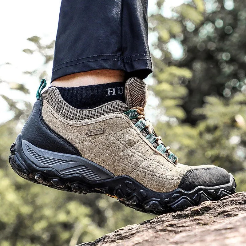 HUMTTO Sapatilhas de Caminhada para Homem, Designer de Luxo, Inverno, Escalada e Trekking, para Homem, em Pele, Outdoor, Desporto e Trabalho, 110282A