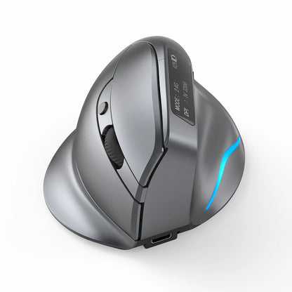 F-36 ergonomikus vertikális egér 2.4G+BT1+BT2 vezeték nélküli, jobb- és balkezes számítógépes gaming egér, optikai USB egér számítógéphez és laptophoz