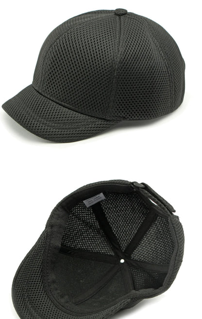 HT4828 5 cm Baseballkappe mit kurzer Krempe für Herren, 6-Panel-Baseballkappe, atmungsaktive Mesh-Trucker-Cap, Herren und Damen, einfarbig, schlichte Snapback-Cap
