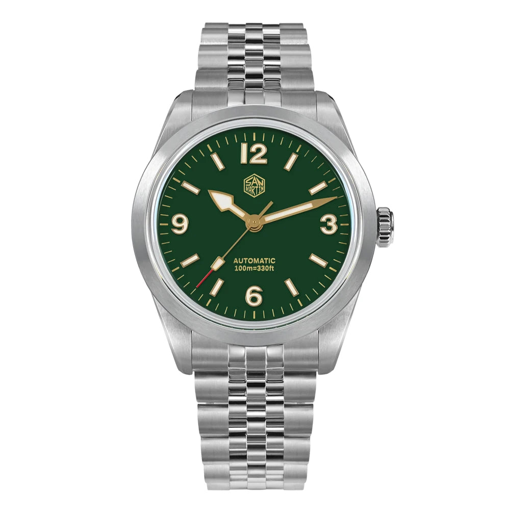 San Martin 38mm Men's Sport Watch Fashion Luxury Explore Climbing Automatic Mechanical Sapphire Waterproof 5 Links Bracelet BGW-9
