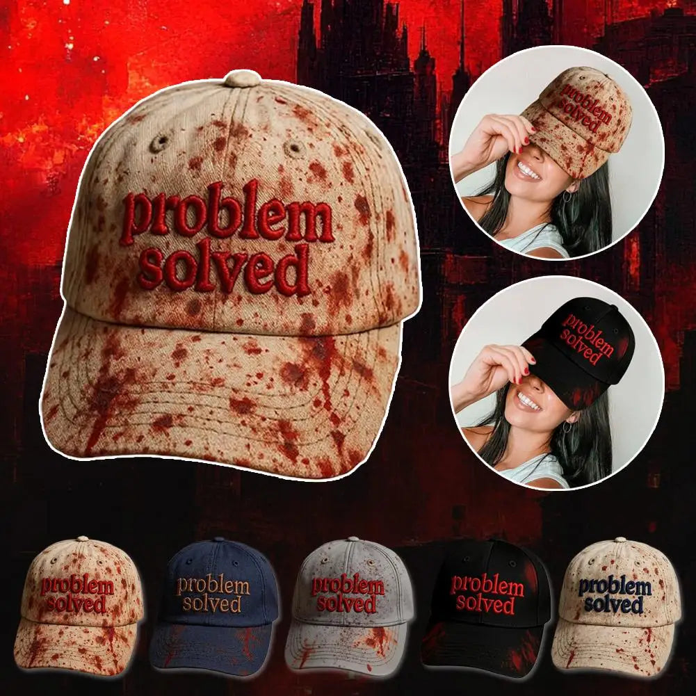 Problème de broderie sur le thème d’Halloween résolu : casquette sanglante d’horreur, idéale pour les fêtes d’Halloween, les accessoires de cosplay et les cadeaux