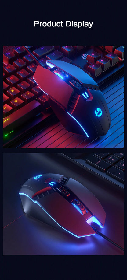 HP M1 kabelgebundene Gaming-Maus, weiß beleuchtet, E-Sports-Maus, USB, für Gaming, Büro, Desktop und Laptop
