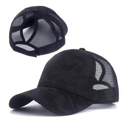 Baseballkepsar för kvinnor med hästsvans, vår- och sommarhattar i nät, löparhattar med snapback, justerbara hattar för kvinnor och flickor, utomhushattar med visir