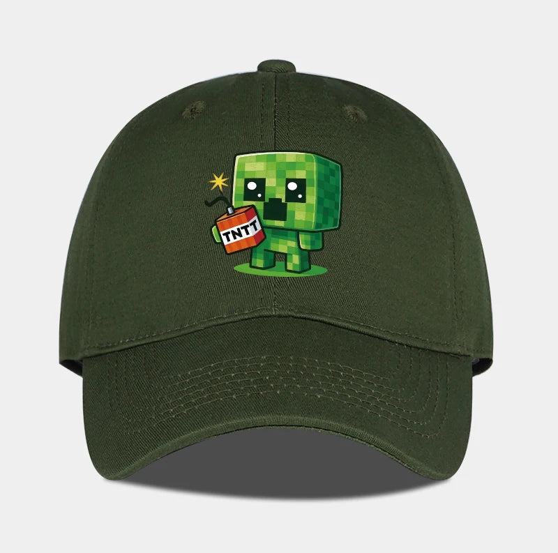 1 Creeper Pattern Baseball Cap | Unisex Hip-Hop Cap, lightweight and form-fitting, perfect for travel and casual wear year-round