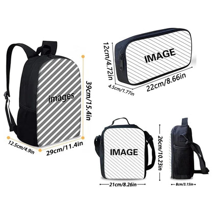 Child School Backpack with Lunch Bags ,Pencil Bags ,Hot Game Design-F-FortniteS School Bags for Boys Girls Best Gift