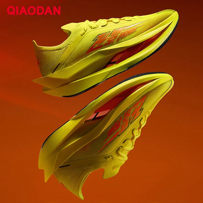 QIAODAN Feiying Plaid 3 Chaussures de course pour homme à semelle en carbone, baskets de marathon, chaussures de sport à amorti rebondissant QDB023262290