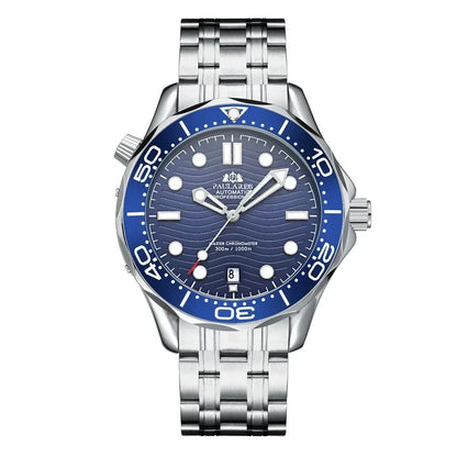 Automatic Mens Watch Mechanical Self Wind Movement Stainless Steel Casual Yellow Gold Silver Blue Master Wave Fashion Watches