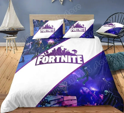 Fortnite Bedding Set Duvet Cover 3 Piece 3D Printed Bedroom Bedding Game Anime Cartoon Pillowcase Room Decoration Gifts