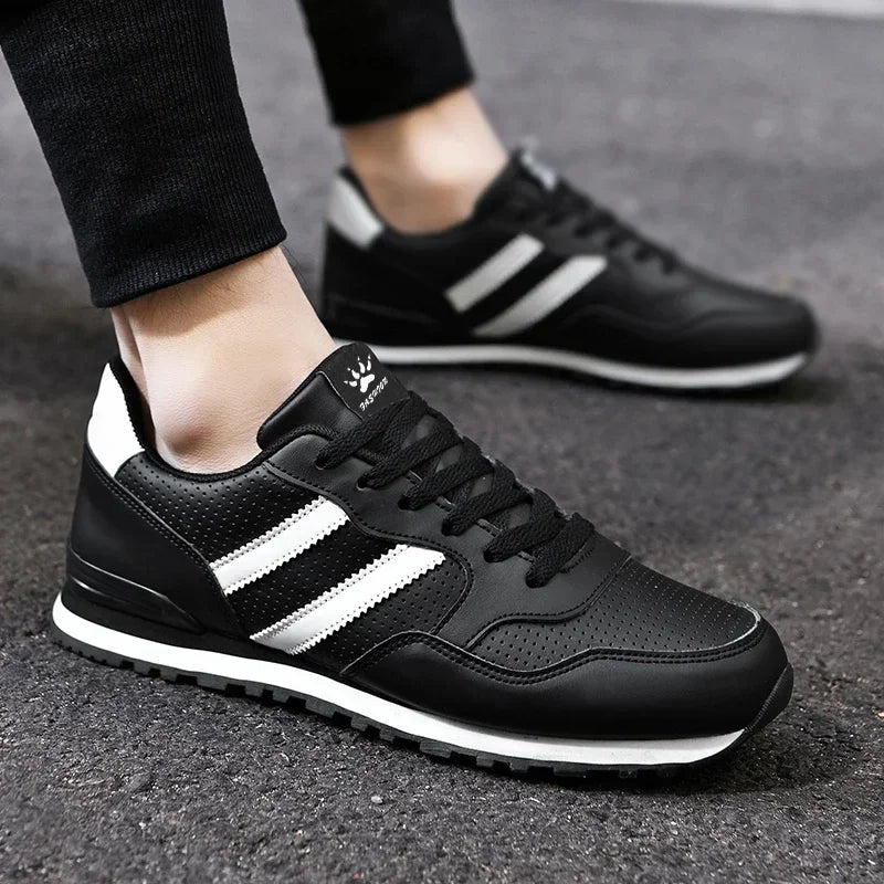 Autumn Sports Shoes Men's Flat Running White Durable Classic Casual Shoes Low Cut Trendy  Fashionable Hiking and Walking Shoes