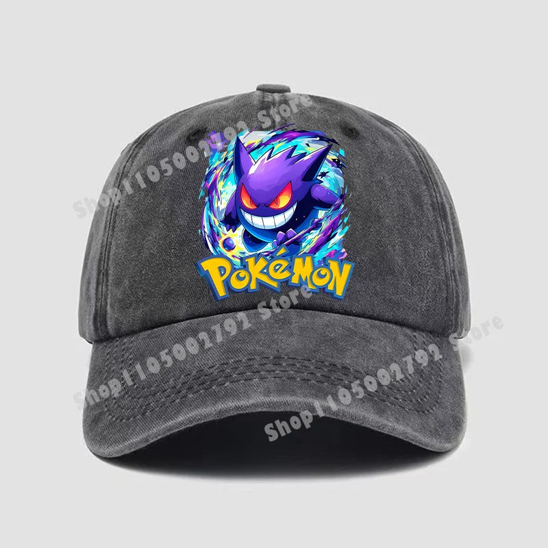 Pokémonové bejzbalové čiapky Pikachu Kawaii Anime postavičky Slnečné klobúky Letné vonkajšie detské a rodičovské slnečné klobúky Trendové čiapky s kačacím jazýčkom Darček