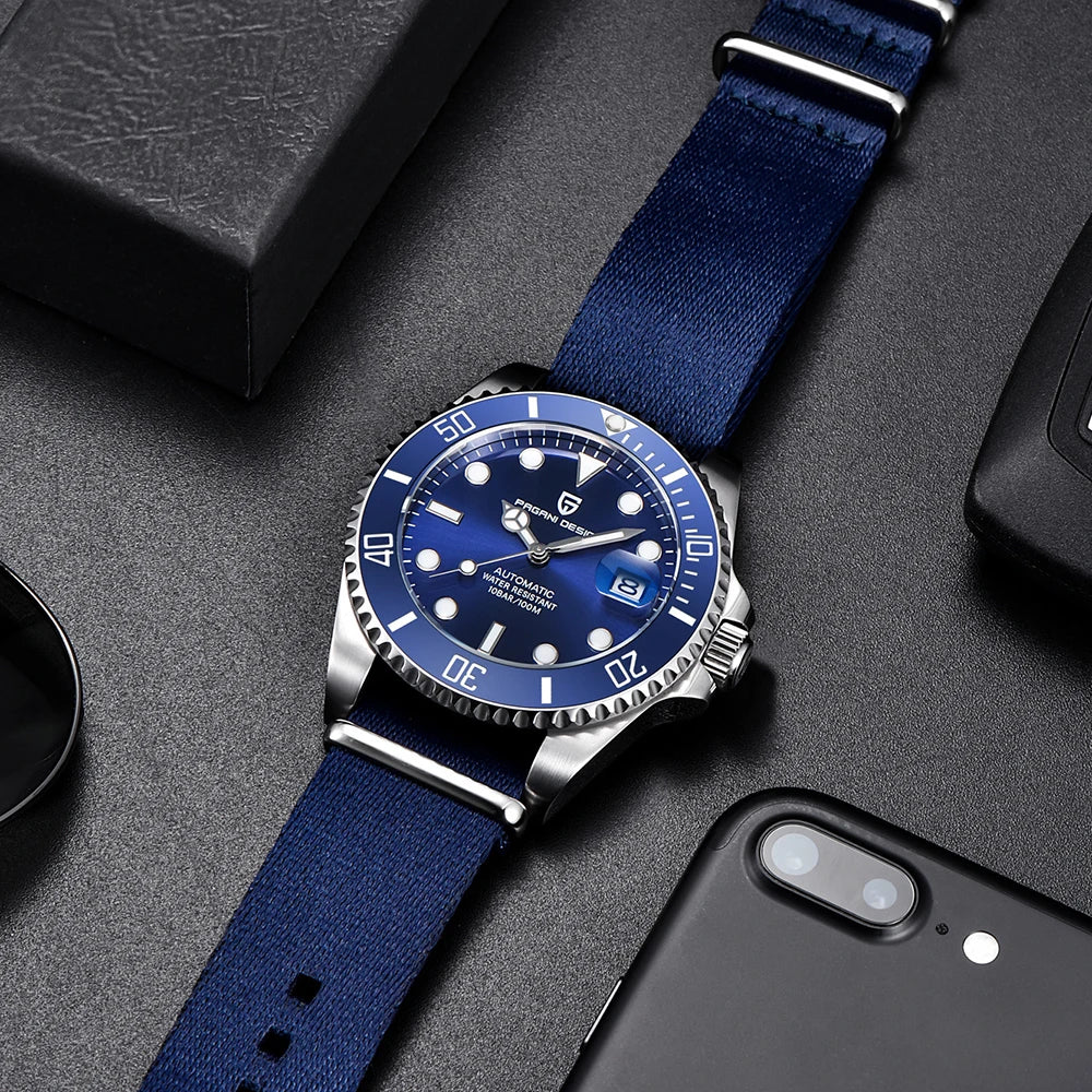 New PAGANI DESIGN Diving Automatic Mechanical Watch Luxury Sports Waterproof Watch Stainless Steel Sapphire Luminous Watch for Men