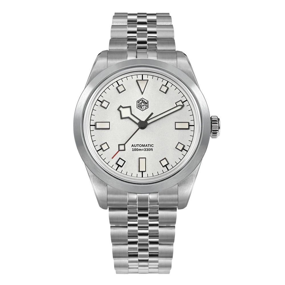 San Martin 38mm Men's Sport Watch Fashion Luxury Explore Climbing Automatic Mechanical Sapphire Waterproof 5 Links Bracelet BGW-9
