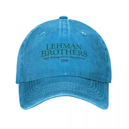 Retro Lehman Brothers Risk Management Department Trucker-Cap, Unisex, im Used-Look, gewaschen, Kopfbedeckung für Outdoor, Laufen und Golf