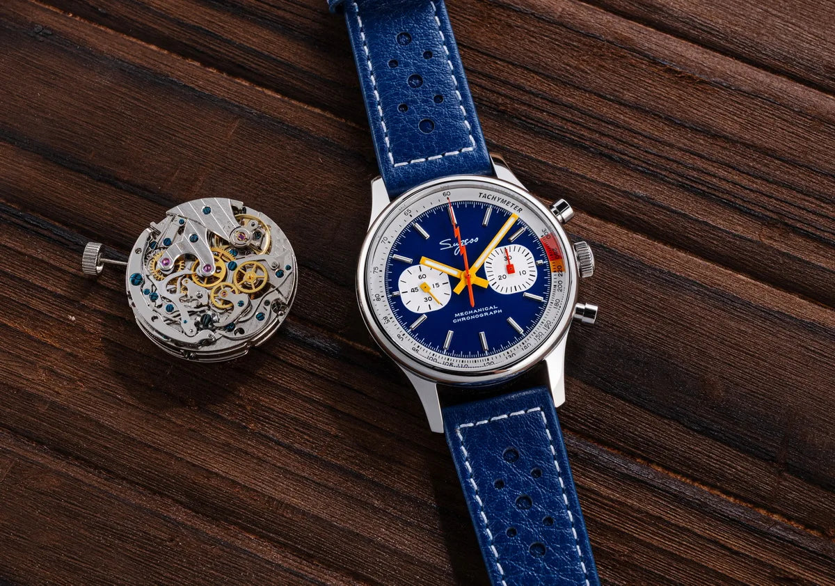 Sugess Chronograph Watch for Man ST19 Swanneck Movement Mechanical Wristwatches Sapphire Crystal Pilot Military Racing Clock New