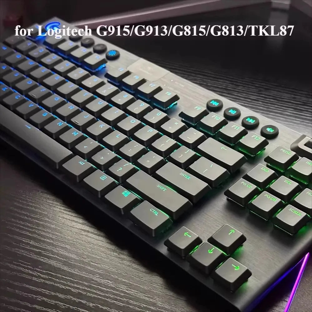 Tecla texturizada antideslizante transparente retroiluminada G915 913 TKL G815 G813, compatible con teclado mecánico Logitech
