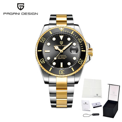 New PAGANI DESIGN Diving Automatic Mechanical Watch Luxury Sports Waterproof Watch Stainless Steel Sapphire Luminous Watch for Men