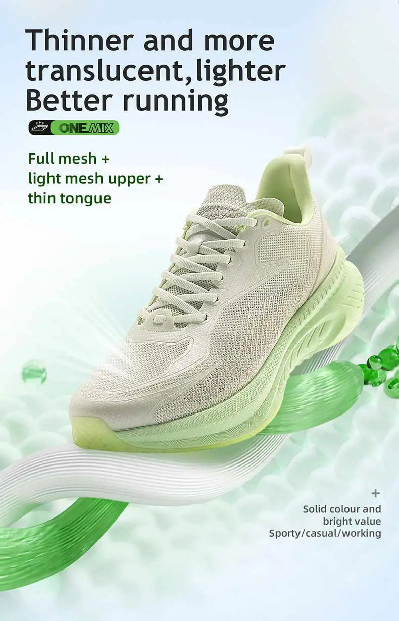 Onemix New Original — męskie sportowe buty do biegania, amortyzujące, miękkie, lekkie, oddychająca siateczka, antypoślizgowe sneakersy z amortyzacją