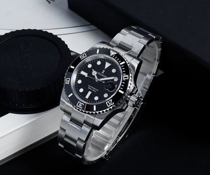 Cronos New 40mm Diver Men's Watches Luxury Miyota9015 Automatic Mechanical Watch Sapphire Crystal Waterproof 200m Adjustable Clasp L6045