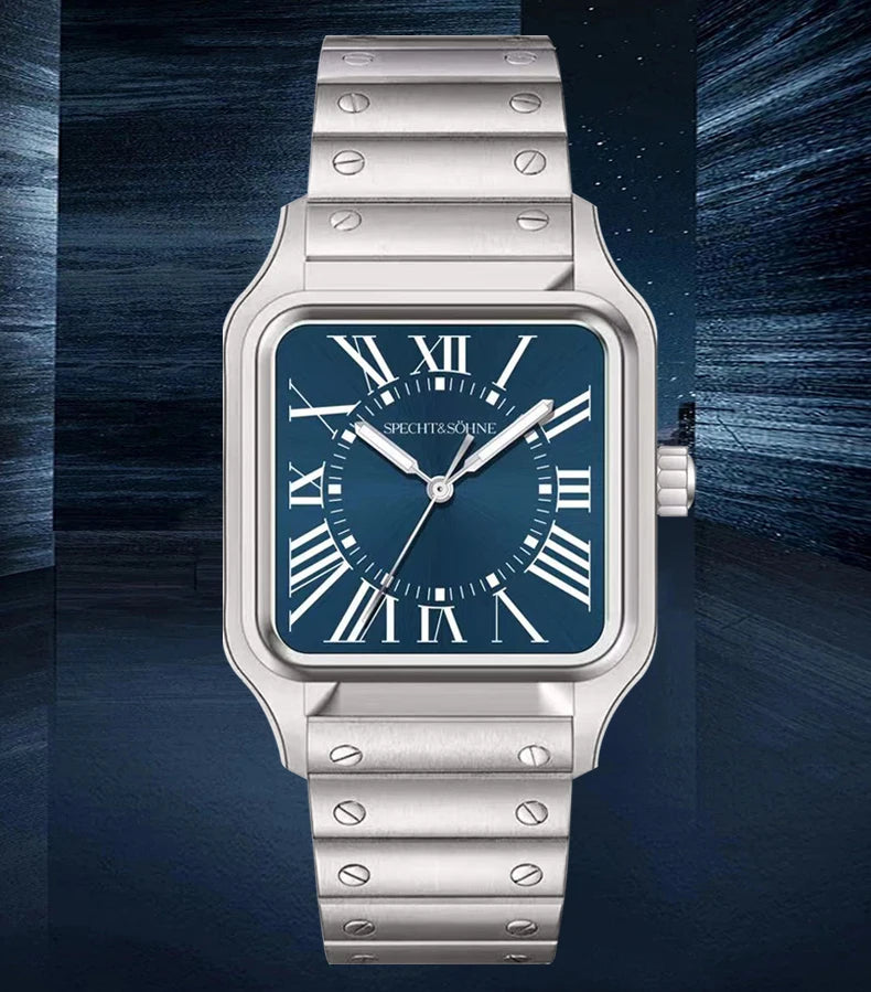 2025 New 34MM Specht & Söhne Quartz Watches Japan VH31 Movt Sapphire Blue Color Ultrathin Stainless Steel Relogio Masculino