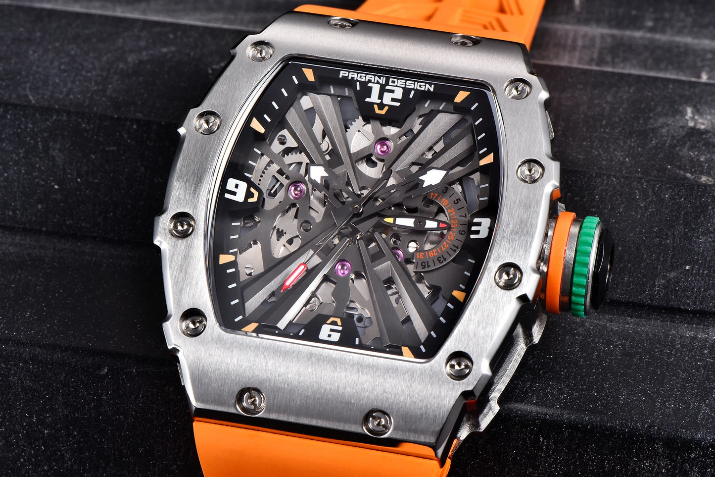 Reloj de cuarzo para hombre PAGANI DESIGN 2026 nuevo, movimiento VH65, esfera esqueleto, resistente al agua 100M, deportivo rectangular, cristal de zafiro