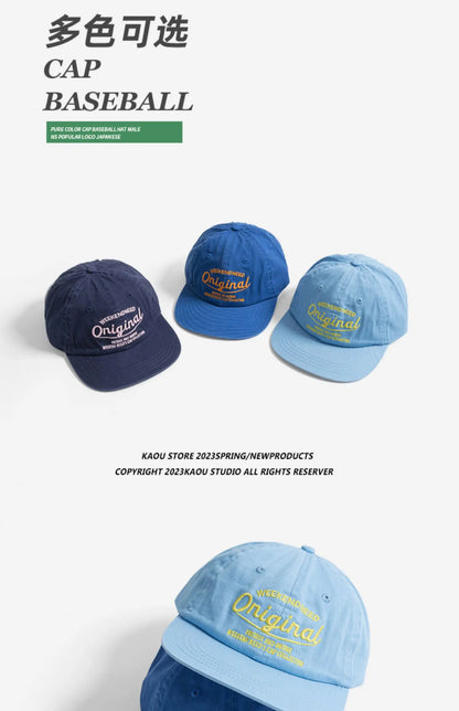 Baseball Cap Spring and Autumn Soft Top Embroidery Men and Women All-Matching Street Tide Brand Peaked Cap Wide Brim Sunshade