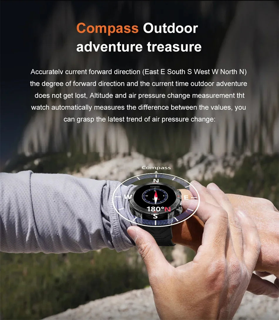 Men Fashion Outdoor Sport GPS Smart Watch Men AMOLED HD Screen Heart rate Waterproof Sport Smartwatch Man Smart Bracelet clock