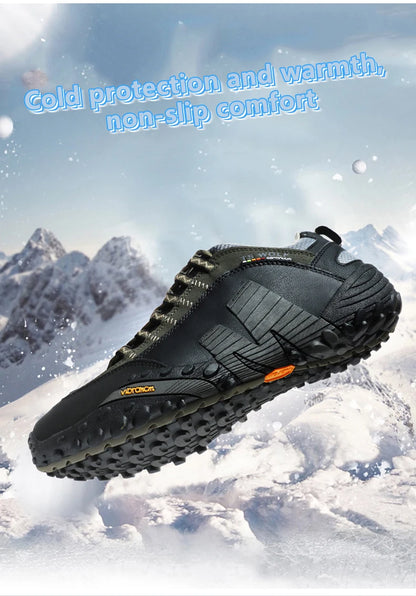 Sapatos de montanhismo para homem em couro genuíno, calçado desportivo outdoor antiderrapante, sapatos de montanhismo e caminhada respiráveis para turismo