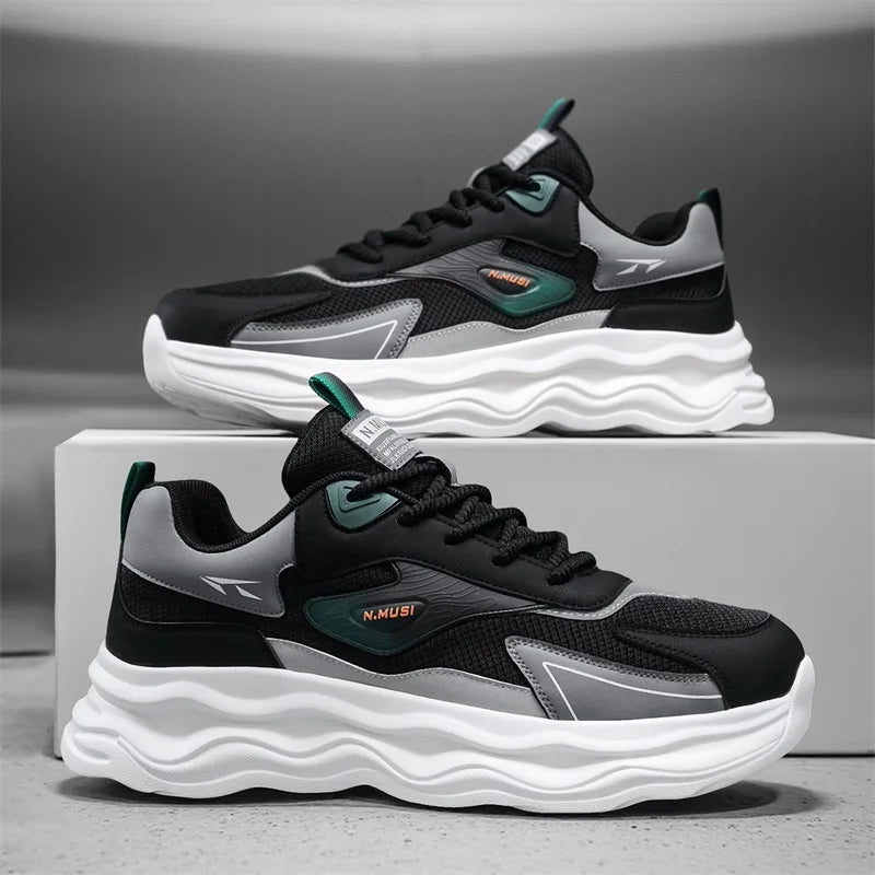 High Quality Casual Leather Shoes for Men 2026 New Autumn Lightweight Outdoor Shoes Fashion Thick Bottom Anti-Skid Walking Shoes