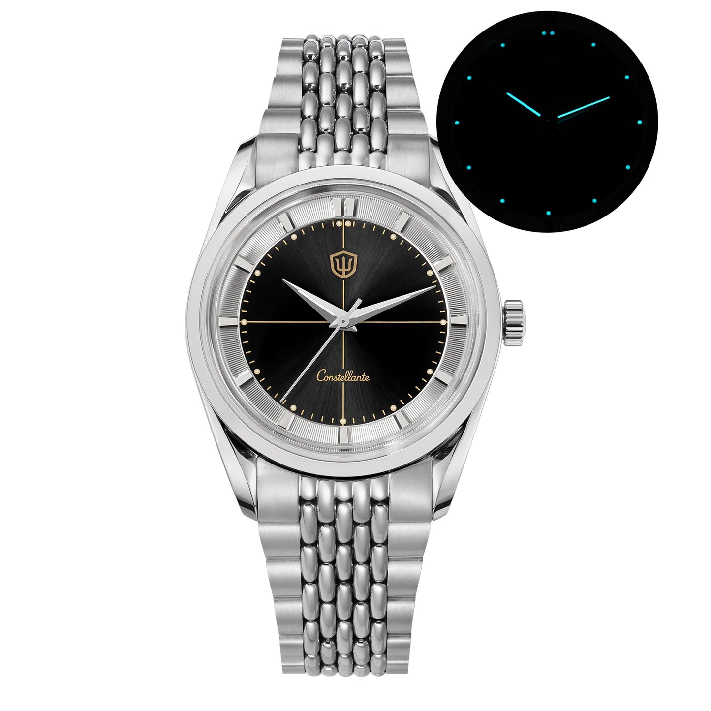 Watchdives WD1954 Arctic Classic 36mm Watch VH31Sweep Second Movement 316L Stainless Steel Watches Sapphire Crystal Luminova