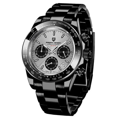 PAGANI DESIGN Men Exquisite Quartz Watch Luxury Choice VK63 Sapphire Mirror Stainless Steel Calendar Small Three-Pin Chronograph