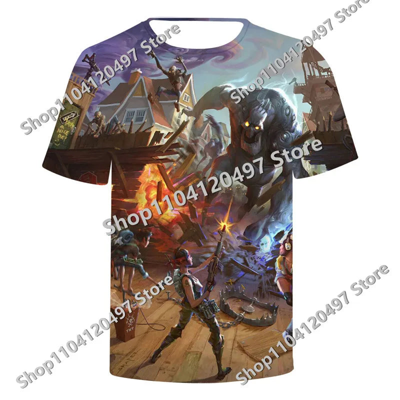 Fortnites Theme Birthday Number T-Shirt Summer Child White Clothes Cartoon Hot Game Short Sleeve Tees Casual Tops Funny Gifts