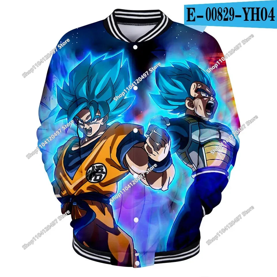 Dragon Ball Streetwear Baseball Uniform for Man Women Son Goku Adults Costumes Jackets Spring Fall Coat Cardigan Sweatshirt Gift