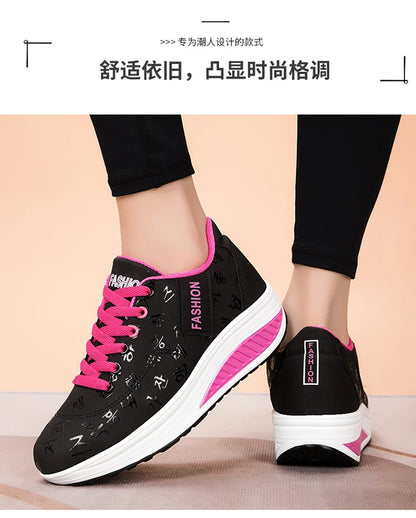 Women Outdoor Thick Bottom Swinging Casual Shoes Fashion Platform Large 42 Flat Bottom Walking Sports Shoes Walking and Running