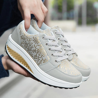 Damen-Leder-Sneaker, lässig, modisch und bequem – Plateau-Walking-Schuhe, Keilabsatz-Mokassins, atmungsaktive Loafer, Damenschuhe