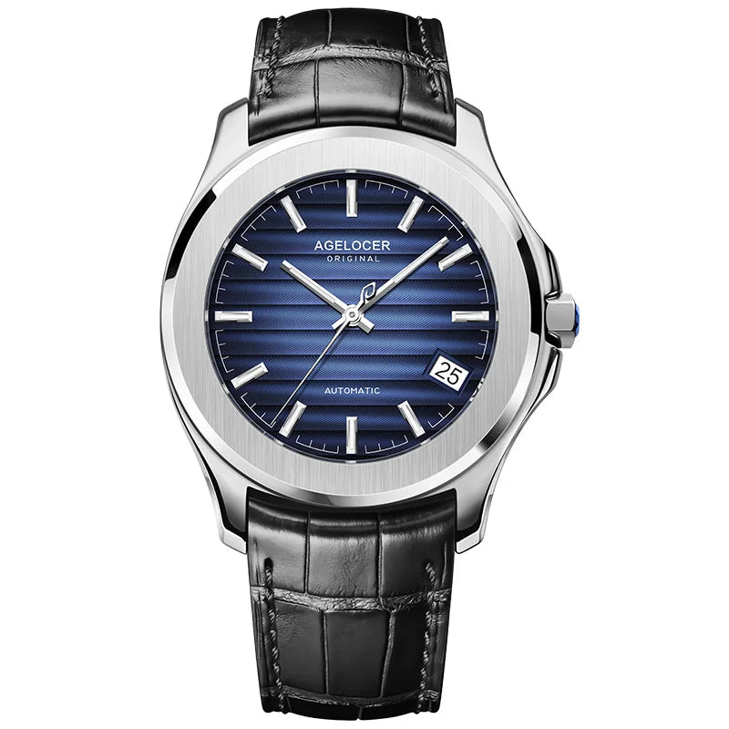 AGELOCER Original Baikal Watch Men's Luxury Gold Watch Big Calendar Business Automatic Mechanical Watch Birthday Gift for Men