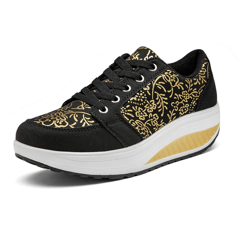Damen-Leder-Sneaker, lässig, modisch und bequem – Plateau-Walking-Schuhe, Keilabsatz-Mokassins, atmungsaktive Loafer, Damenschuhe