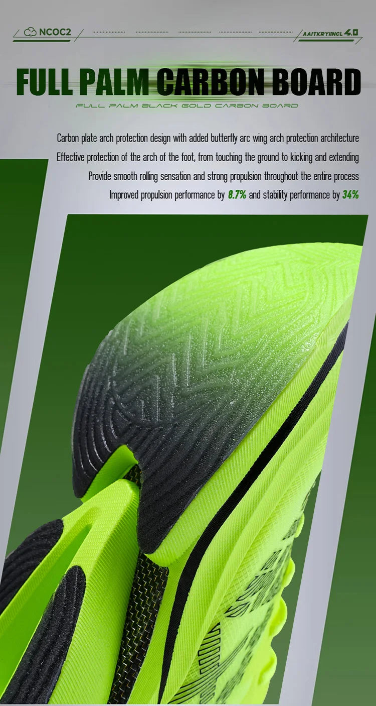 IRUNSVAN Chaussures de sport à semelle en carbone Chaussures de course à pied professionnelles pour marathon Chaussures de jogging respirantes et amortissantes unisexe 095