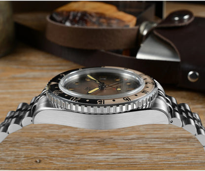 San Martin 2025 Men's Watches Retro NH34 GMT Sandwich Dial 40mm Bidirectional Sapphire Bezel Luxury Sports Watch 20Bar SN0134