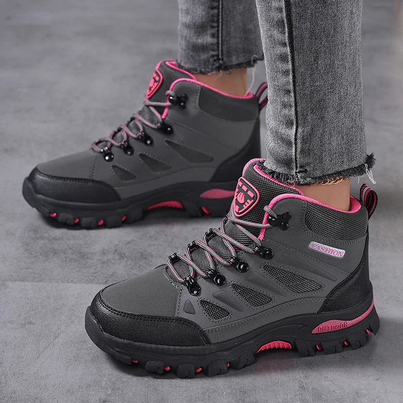 Women's Outdoor Hiking Shoes Waterproof Trekking Camping Trail Boots Non-slip Durable Mountain Climbing Shoes Women Ankle Boots