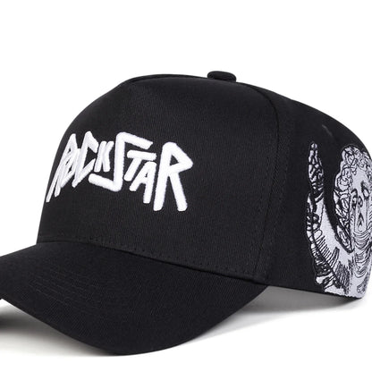 Șepci de baseball unisex ROCKSTAR cu broderie cu litere, pentru primăvară și toamnă, pentru activități în aer liber, reglabile, casual, cu protecție solară, șepci sportive