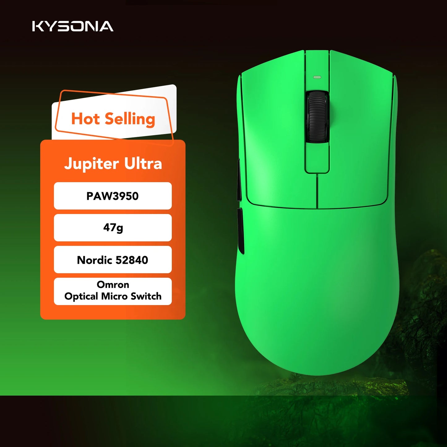 KYSONA Jupiter Series Gaming Mouse  Wired Wireless Mice 8Khz PAW3950 Sensor  Bluetooth 46g Rechargeable Web Driver For PC laptop