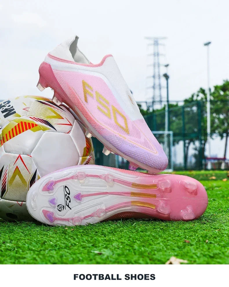 New Men Soccer Shoes Grass Cleats High-quality Match Outdoor Football Boots Non-Slip Boys Sneakers Hot-selling High-top Light