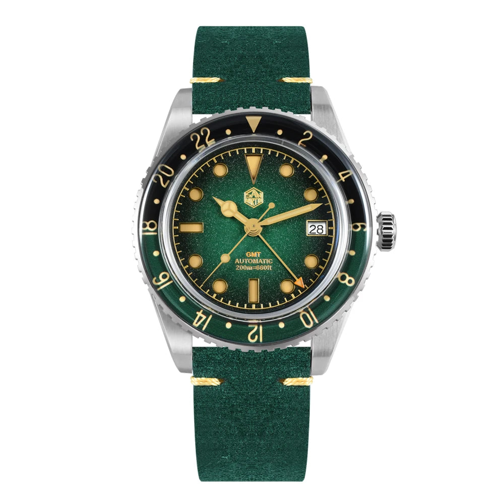 San Martin 2025 Men's Watches Retro NH34 GMT Sandwich Dial 40mm Bidirectional Sapphire Bezel Luxury Sports Watch 20Bar SN0134